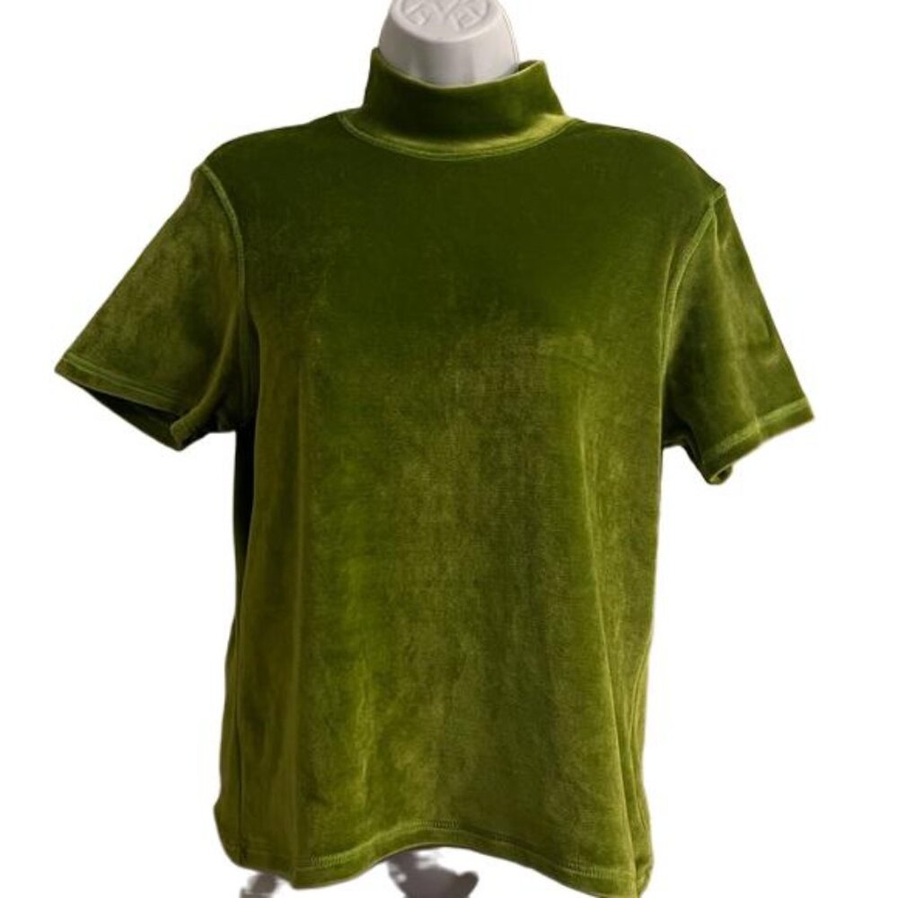 Olive Green Velvet Women's Top